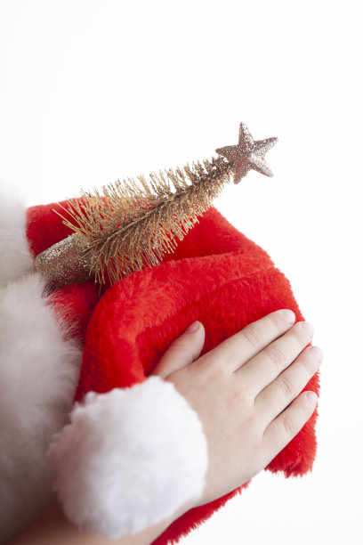 图片手新年玩具白色背景图片下载