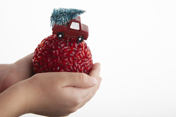 图片手新年玩具白色背景图片下载