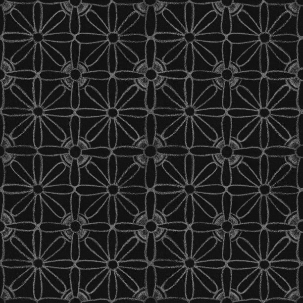 黑白抽象观赏几何花卉无缝图案图片下载
