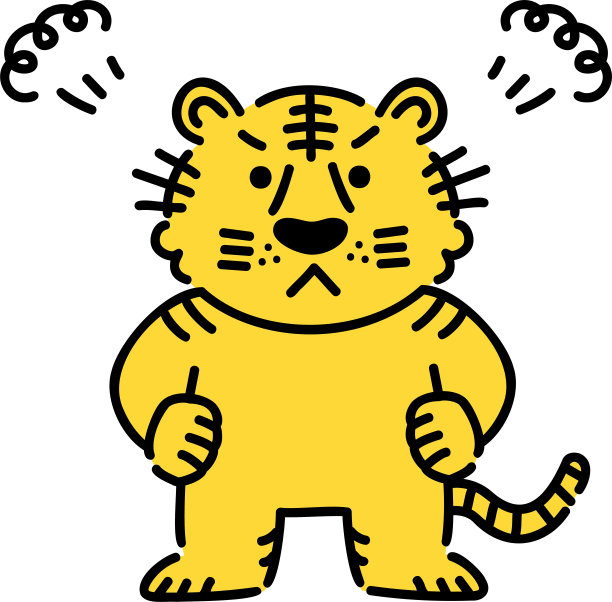 插图愤怒的老虎与愤怒的图标图片下载