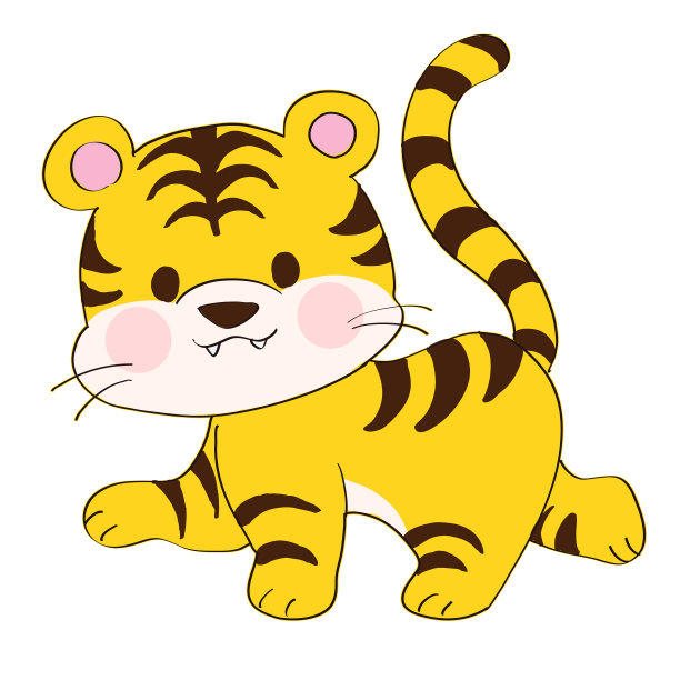 变形老虎插图材料图片下载