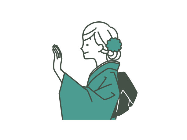 一个穿着和服的女人举起了手图片下载