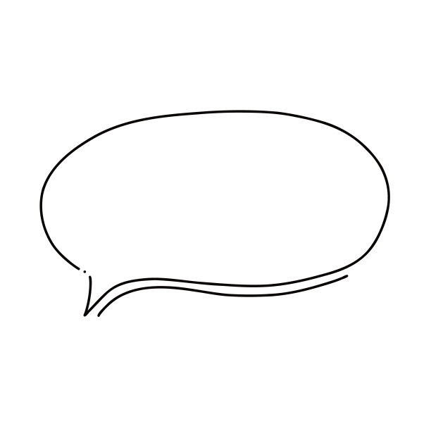 矢量插图的一个演讲气球，简单的手绘，卡通对话风格图片下载