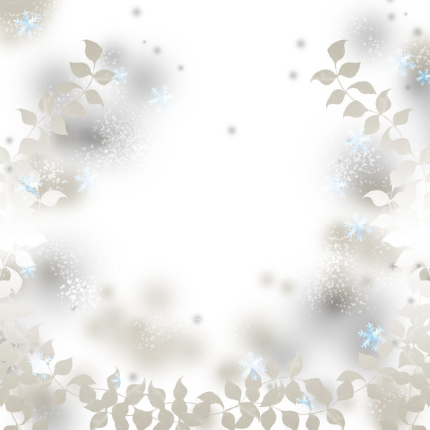 水彩银叶装饰圣诞节图片下载