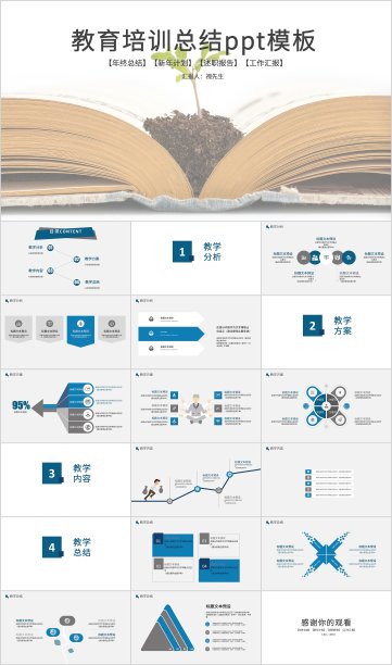 教培教育行业学习工作PPT模板素材图片