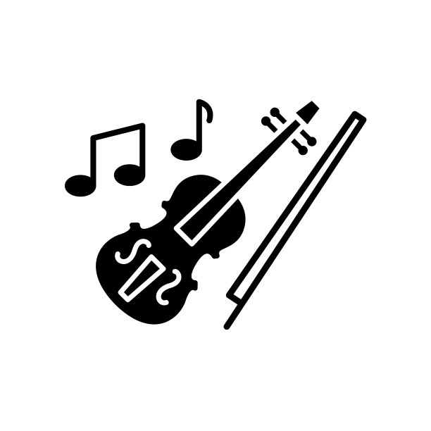 小提琴图标矢量设计模板图片下载