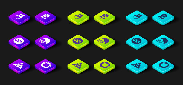 集金条，甜甜圈，美国标签，美式足球头盔，捕梦网与羽毛和西部牛仔帽子图标。向量图片下载