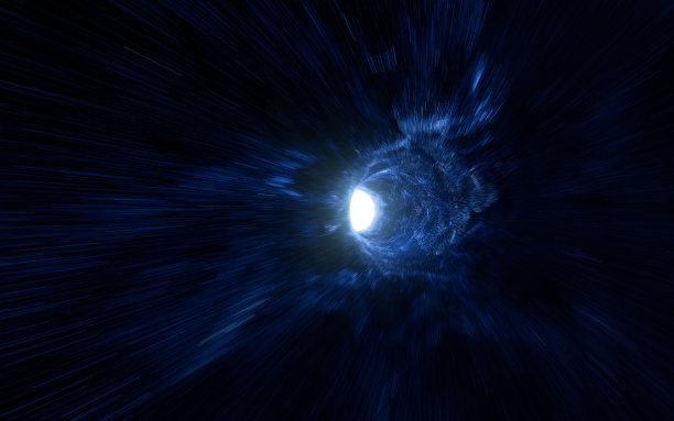 虫洞和发光隧道，3d渲染。图片下载