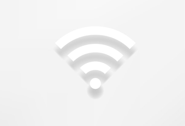 白色轮廓无线连接矢量图标与现实的阴影图片下载