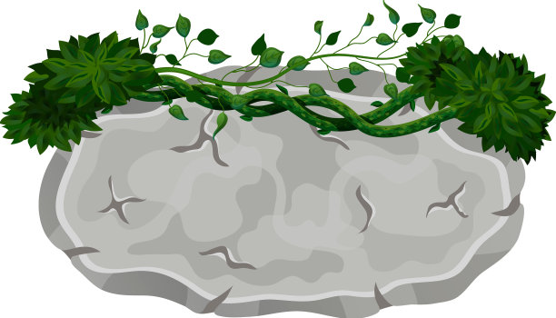 石上灌木构图图片下载