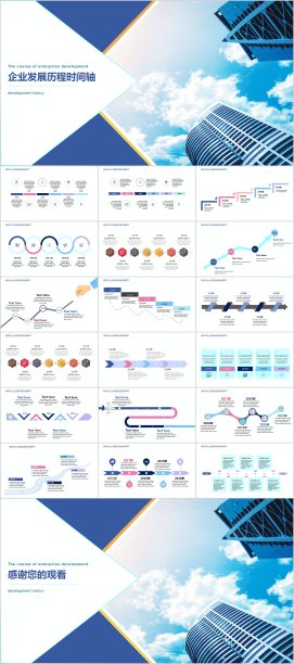 商务风企业发展历程时间轴图片下载