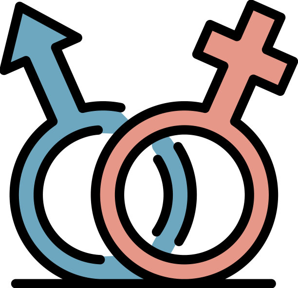 男人女人符号图标颜色轮廓图片下载