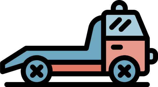 服务拖车图标颜色轮廓图片下载