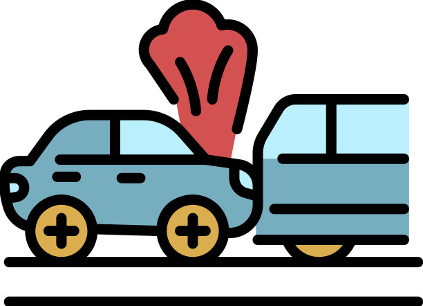 吸烟车祸图标颜色轮廓图片下载