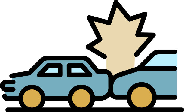背车事故图标颜色轮廓图片下载