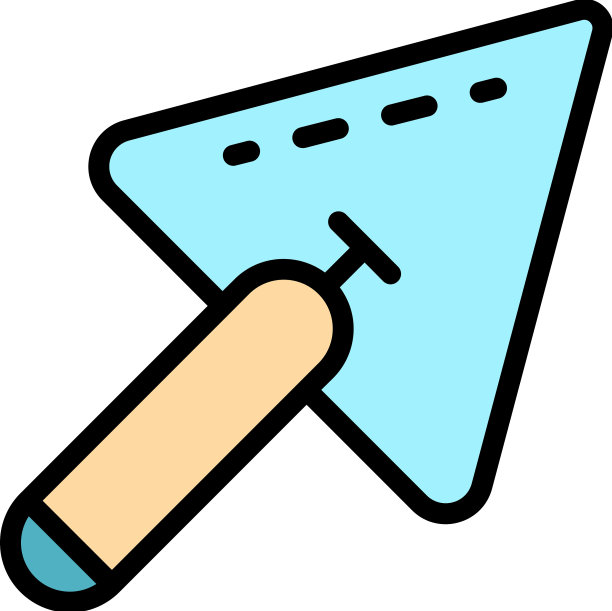 工作镘刀图标颜色轮廓图片下载