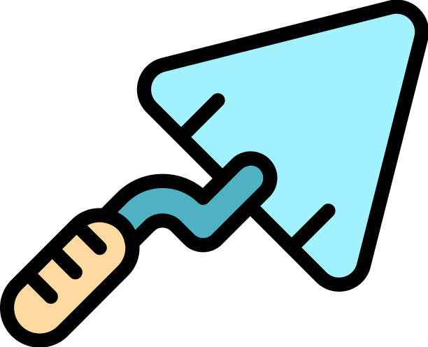 手镘刀图标颜色轮廓图片下载