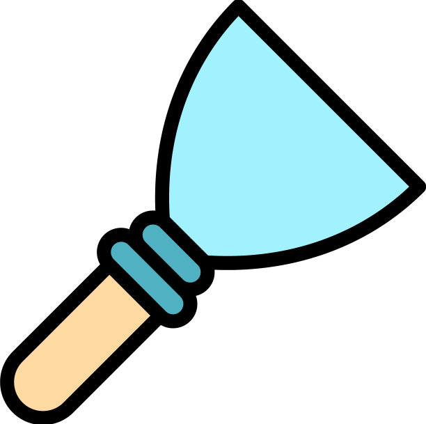 金属刮刀图标颜色轮廓图片下载