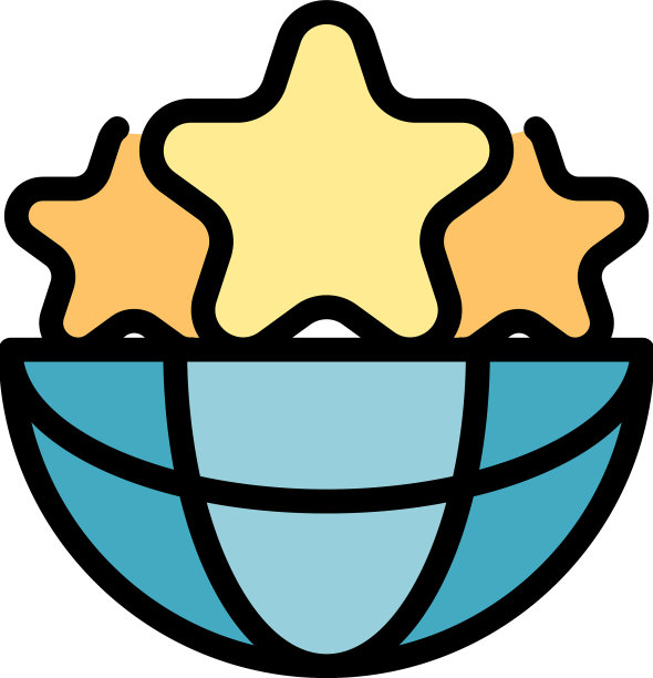 全球星型目标图标颜色轮廓图片下载