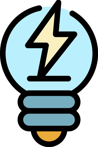 想法灯泡图标颜色轮廓图片下载