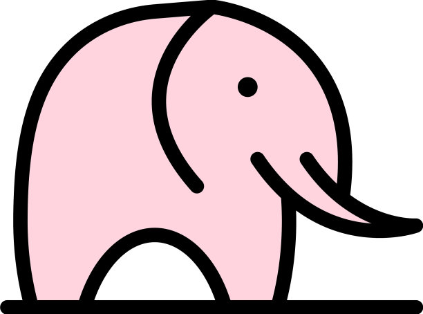 动物大象图标颜色轮廓图片下载