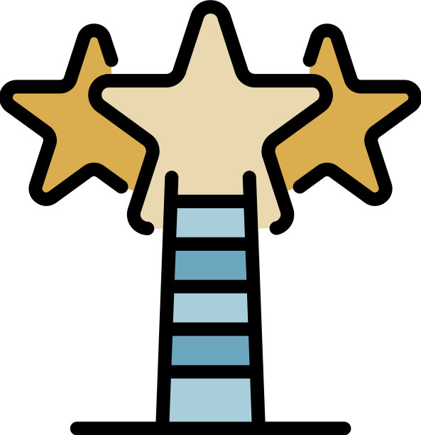 梯子的星星目标图标颜色轮廓图片下载