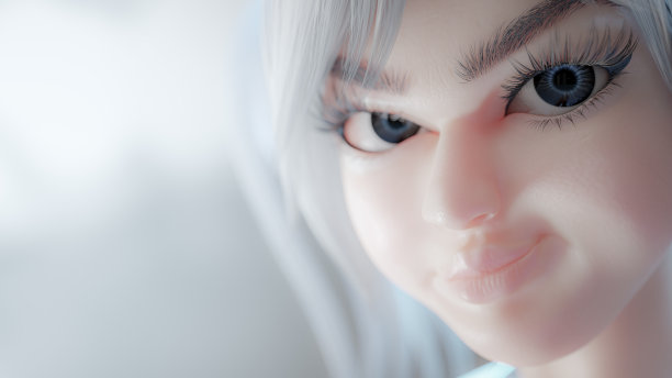 女孩一脸严肃自信。图片下载