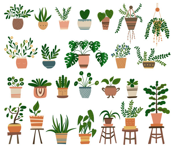 房子植物剪纸艺术。矢量插图。图片下载