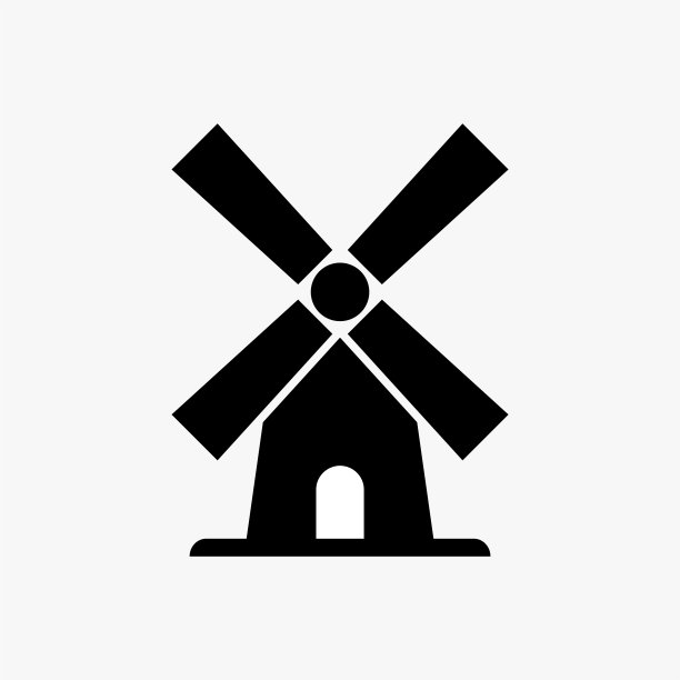 风车图标模板矢量插图图片下载