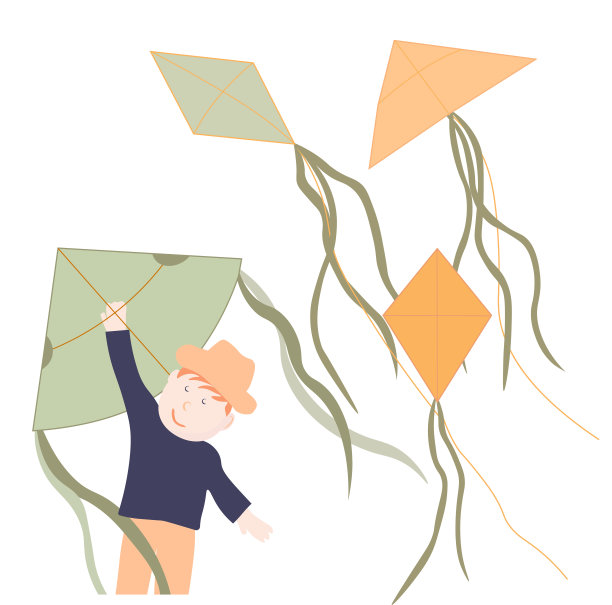 风筝矢量股票插图。会飞的玩具。图片下载