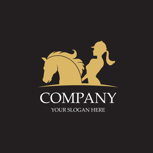 马和女人的标志图片下载