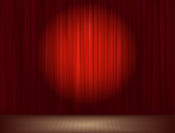 剧院的窗帘拉上了。矢量图图片下载