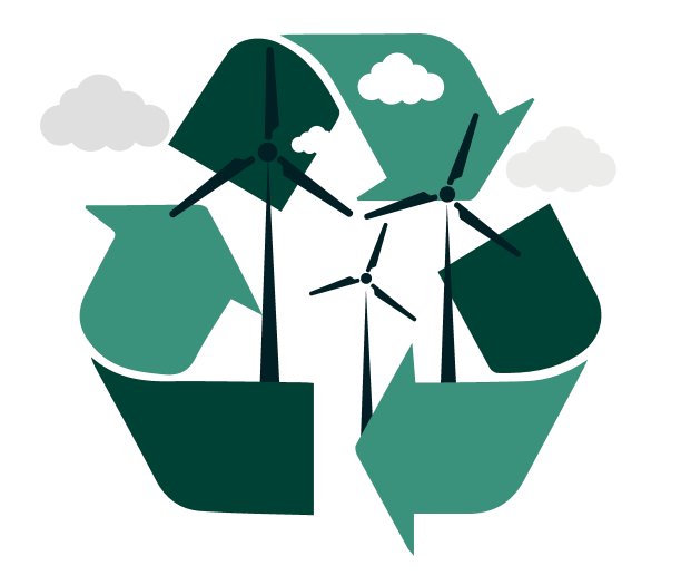 可再生风能。平面设计中的生态概念旗帜模板。图片下载