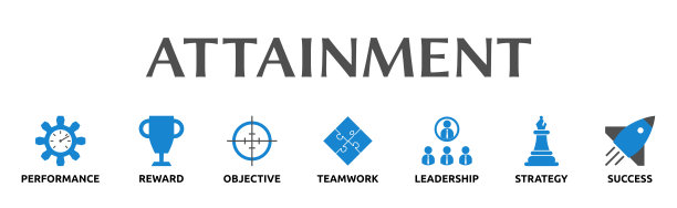 以“成就”为主题的插图横幅。图片下载