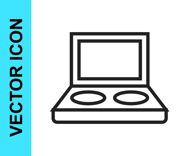 黑色线眼影调色板与笔刷图标隔离在白色背景。向量图片下载