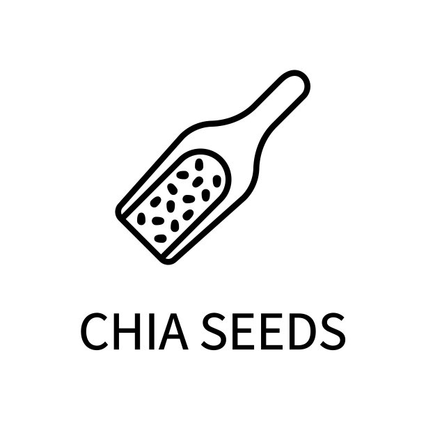 奇亚种子线图标在简单的风格。健康食品。自然的产品。矢量符号在一个简单的风格孤立在一个白色的背景图片下载