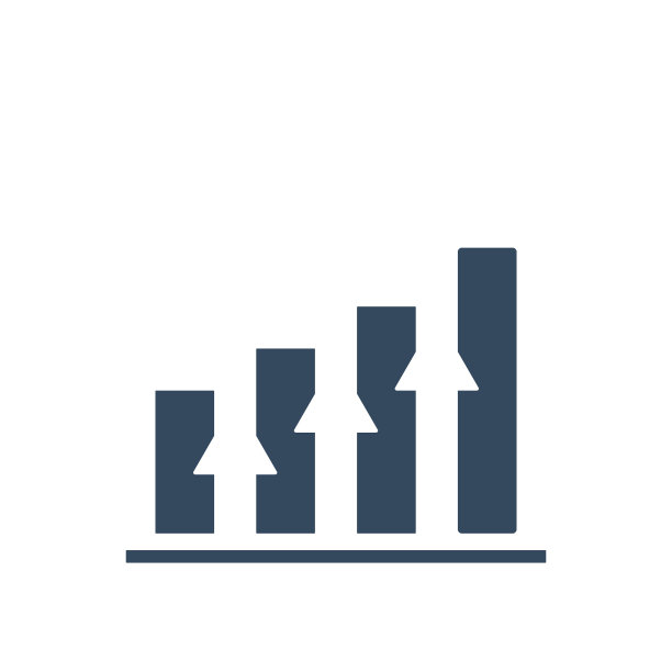 柱状图与向上箭头，上升趋势矢量图标图片下载