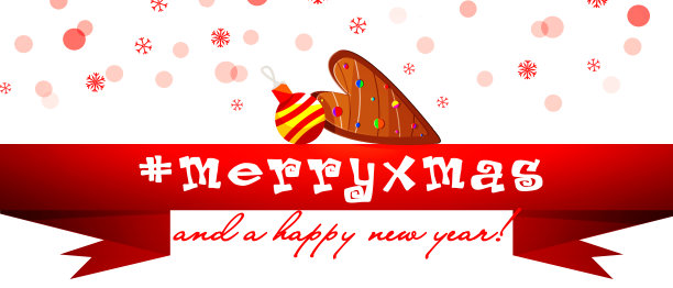 圣诞快乐，恭贺新禧!圣诞礼物棒棒糖卡通风格孤立的白色背景与雪花。图片下载