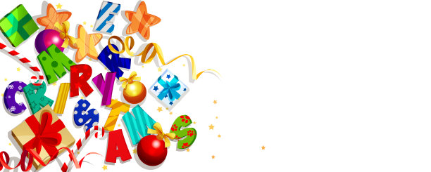 圣诞快乐，恭贺新禧!圣诞礼物与棒棒糖和文字在一个孤立的白色背景与星星卡通风格。图片下载