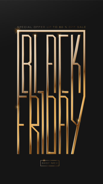 黑色星期五销售。旗帜，海报，标志金色在黑暗的背景。图片下载