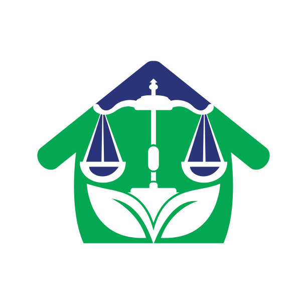 自然律师事务所Logo设计模板。绿鳞标志概念。图片下载