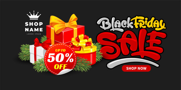 黑色星期五销售广告横幅模板图片下载