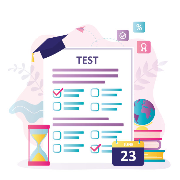 带问题的考卷。带有检查标记的测试表。测试学生的知识图片下载