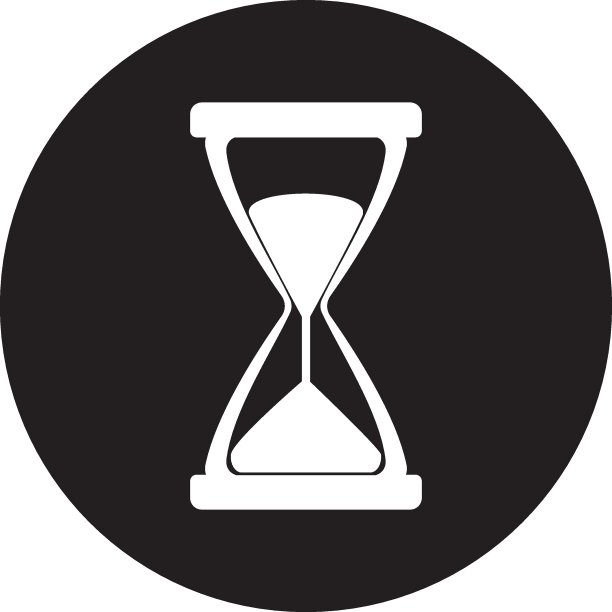 沙漏计时器图标在时尚的平面设计图片下载