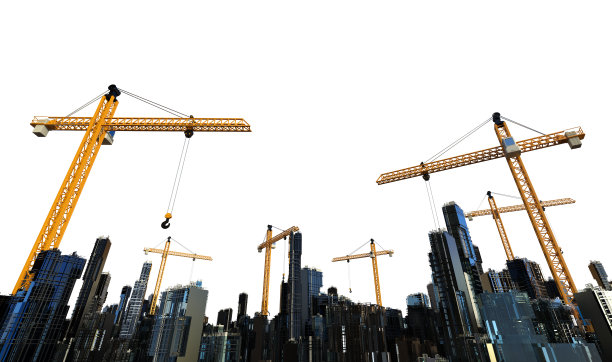 城市施工起重机图片下载