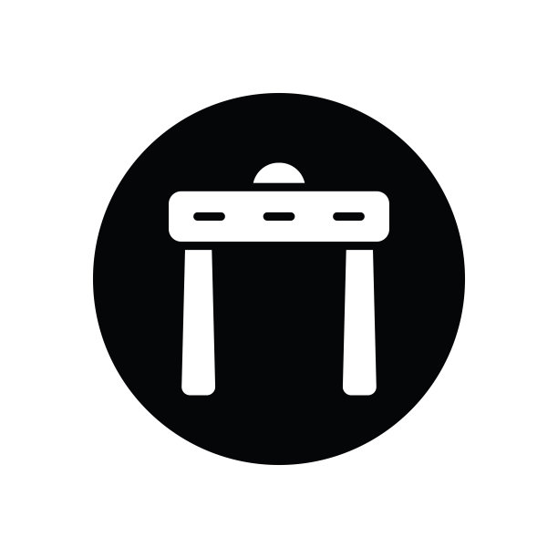 金属探测器博物馆字形图标隔离在白色背景图片下载