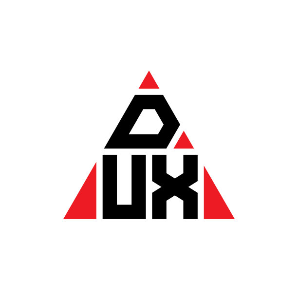 带有三角形的DUX三角形字母标志设计图片下载