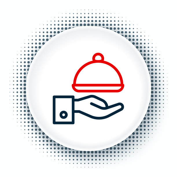 线盖着托盘上的食物图标图片下载