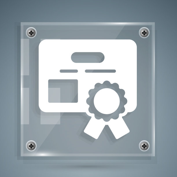 白色证书模板图标隔离在灰色图片下载