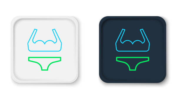 线泳装图标隔离在白色背景图片下载